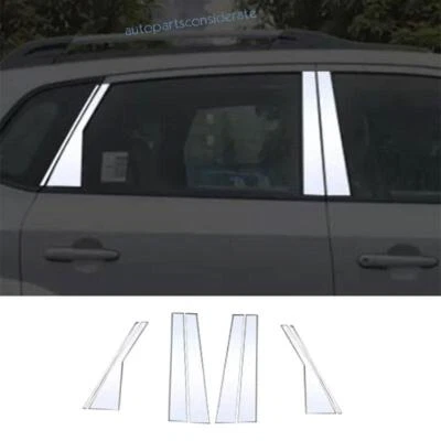 Cubierta de pilar central de ventana de acero cromado BC para Hyundai Tucson 05-2008 2009 8 piezas Foto 1 de 4