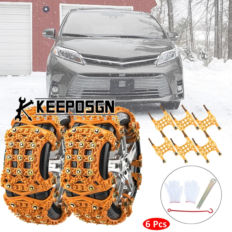 Cadenas de neumáticos de nieve antideslizantes invierno seguro de emergencia para rueda de coche Toyota Sienna Foto 1 de 4