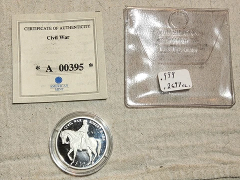 2000 PROOF $10 COIN REPUBLIC OF LIBERIA ROBERT E. LEE CIVIL WAR .999 SILVER wCOA Cover