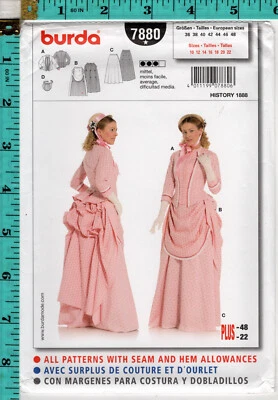 "HIstory 1888" © Burda Costura Artesanal Disfraz Patrón 7880 Miss 10-22 ¡NUEVO! Foto 1 de 4