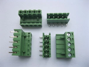 6 pz Connettore Morsettiera Angolare 5 Pin/Via 5,08mm Vite Tipo Spina Verde - Foto 1 di 5