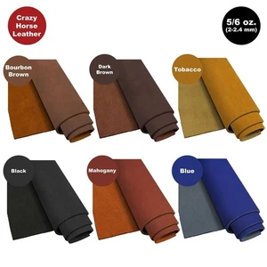 ELW Crazy Horse Leather 5-6 OZ (2-2.4mm) Full Grain Cowhide Handmade Leather - Picture 1 of 13