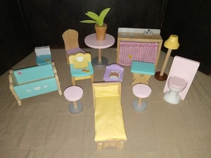 KidKraft Kid Kraft Craft Wooden Doll House Play Furniture 14 Piece Lot - Picture 1 of 6