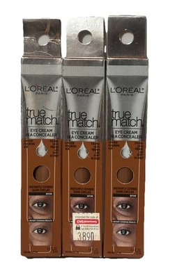 3 Pack L'Oreal True Match Eye Cream In A Concealer 0.40 oz Dark N7-8 - Image 1 of 3