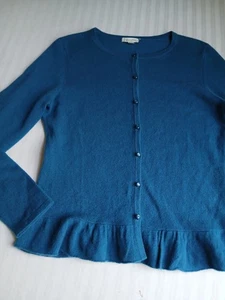 Suéter Granate Hill Cárdigan Mediano 100 Cachemira Volantes Preppy Tejido Acogedor Capas - Imagen 1 de 12