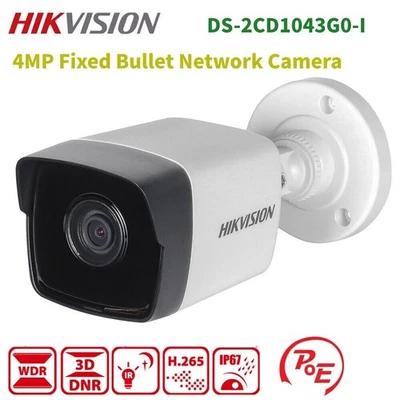 Hikvision DS-2CD1043G0-I 4MP WDR BULLET POE IP Camera H.265+ In Mic 2.8mm/4mm - Image 1 of 4