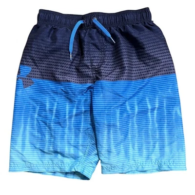Under Armour YLG Youth Swim Trunks Shorts Blue Gradient Athletic Kids - Image 1 of 4