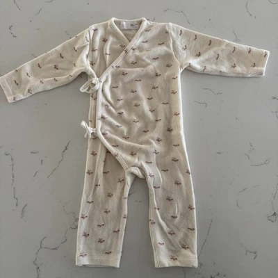 Наряд для девочки Zara размер 6/9 месяцев кремовый свитер материал мягкий бант деталь - Изображение 1 из 4