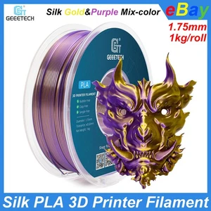 Geeetech 3D Drucker Filament Seide PLA 1,75mm 1kg Seide Gold&Lila Dual Mix-Color - Bild 1 von 10