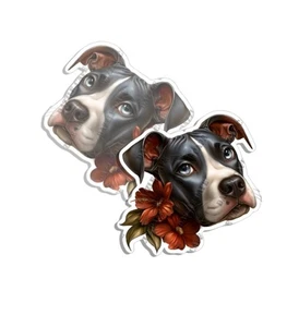 Pegatina Pit Bull cachorro camión coche pared ventana piel bebé calcomanía criaturas de peluche 2PK - Imagen 1 de 4