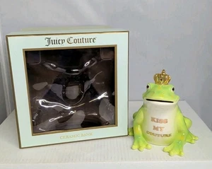 Vtg Ceramic Bank Juicy Couture Frog Prince “ Kiss My Couture” Bank Crown NIB E4 - Picture 1 of 10