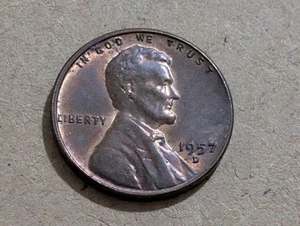 Centavo de trigo Lincoln 1957-D, circulado sin clasificar sin certificado  - Imagen 1 de 2