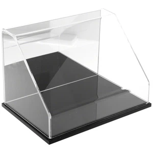 Plymor Clear Acrylic Slant Front Case w/ Black Base Mirror Back 12"W x 8"D x 8"H - Picture 1 of 1