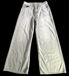 Pantalones de mezclilla holgados grises ligeros de pierna ancha tiro bajo para mujer talla 30” cintura - Imagen 1 de 10