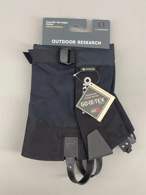 Outdoor Research Crocodile Mid Height Gaiters Size Medium Goretex Black New - Image 1 of 4
