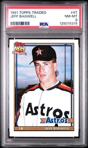 1991 Topps Traded #4T Jeff Bagwell Rookie Card Houston Astros HoF PSA 8 NM-MT - Bild 1 von 3