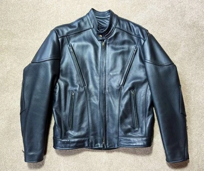 Chaqueta de motocicleta Fox Creek de cuero negra ventilada para hombre talla 40 Foto 1 de 4