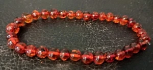 7.5" UNISEX GENUINE COGNAC BALTIC AMBER NATURAL STRETCH BRACELET - Bild 1 von 3