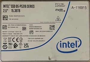 INTEL SSDPF2NV153TZ D5-P5316 15.36TB NVMe PCIe4x4 QLC 2.5" SSD - Afbeelding 1 van 1