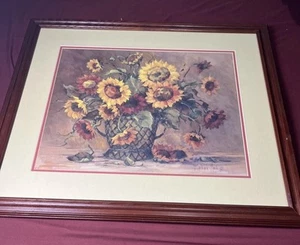 Girasoli autunnali vintage Barbara Mock 'Wendover' Giclée anno 2006 - Foto 1 di 7