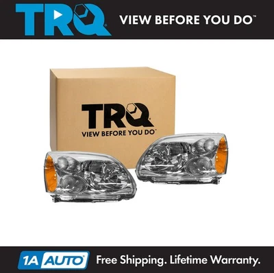 TRQ Headlight Assembly Set Fits 2004-2012 Mitsubishi Galant - Изображение 1 из 4
