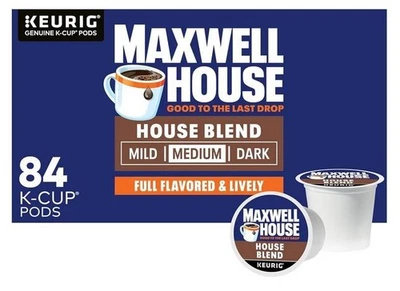 Maxwell House Blend中号烤K杯咖啡包(84克拉盒) — 第 1/4 张图片