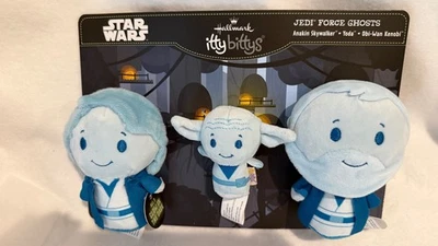 HALLMARK ITTY BITTYS STAR WARS JEDI FORCE GHOSTS GLOW IN THE DARK SKYWALKER YODA - Imagem 1 de 4