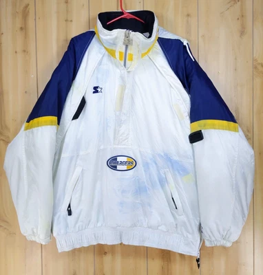 复古 90 年代 初学者 NFL Pro Line 圣地亚哥充电器 XL 半拉链连帽 Anorak 夹克 — 第 1/4 张图片