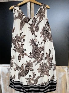 Wallis Dress Ladies Size 18 Brown Boho Print Pencil Shift Summer - Picture 1 of 9