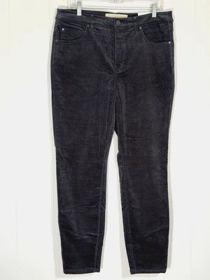 Pantalones de pana de terciopelo Soft Surroundings talla 14 (Missy) bolsillos azules elásticos nuevos Foto 1 de 4