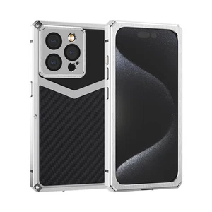 Luxury Carbon Fiber with Aluminium Case for iPhone 15 Pro 6.1", Military Shoc... - Picture 1 of 7