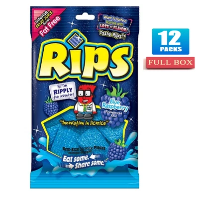 12 bolsas de caramelos con sabor a frambuesa azul rasgaduras - 4 oz cada una Foto 1 de 2