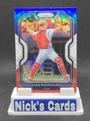 2021 Panini Prizm - Red, White, and Blue Prizms #2 Ivan Rodriguez Texas Rangers - Image 1 of 2