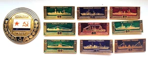 Ships - heroes military Set of 10 RARE USSR Soviet russian badges pins - Picture 1 of 11