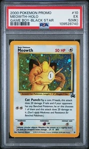 Pokemon 2000 Promo Black Star #10 Meowth-Holo Game Boy-Black Star PSA 5 - Foto 1 di 2