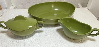 Juego de 3 lazos vintage con tapa de crema verde azúcar 9x7" Foto 1 de 4