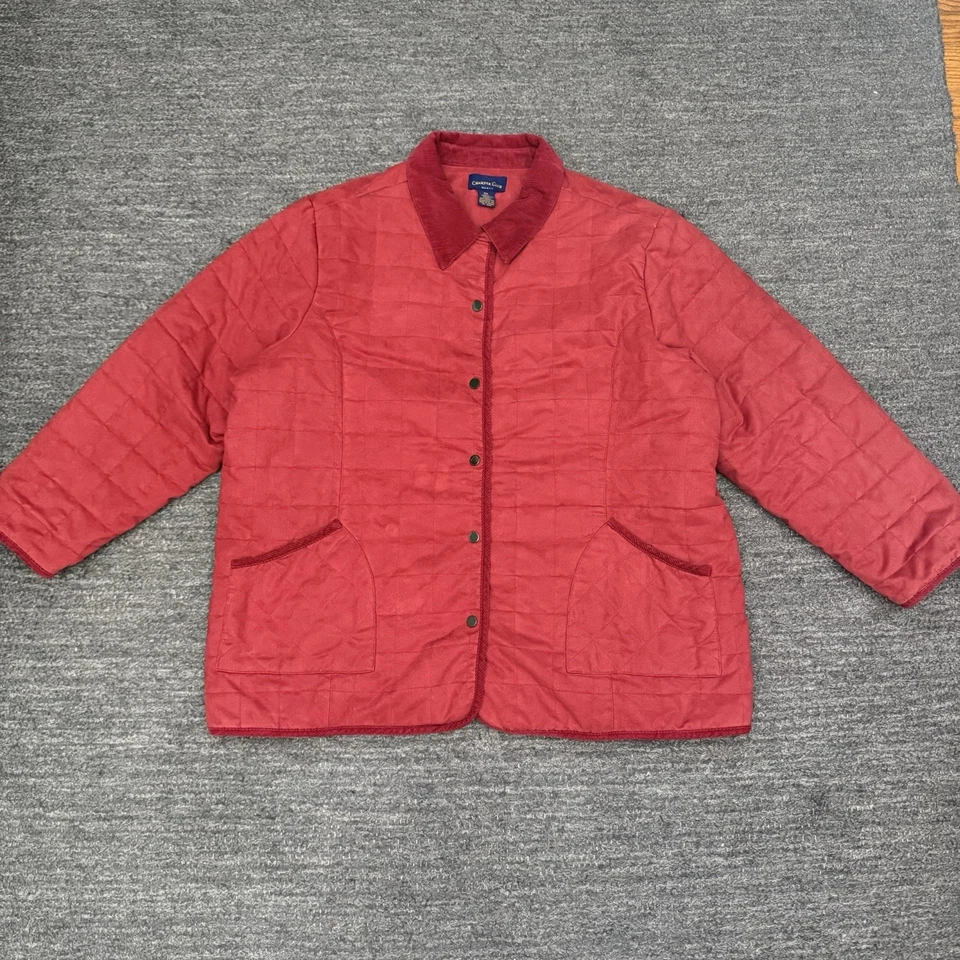 Charter Club Jacket Women 2X Plus Red Quilted Chore Workwear Walk Outdoor Fall - Image 1 of 4