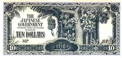 Japón 10 dólares 1942 - 1945 Pick # M7c UNC Foto 1 de 3