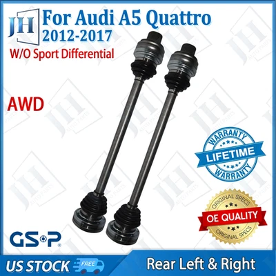 OE Rear Pair Left Right CV Axle Shaft Set For 2012-2017 Audi A5 Quattro A4 AWD - Image 1 of 4