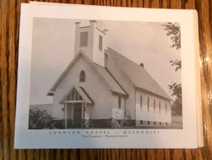 Johnson Chapel Methodist Confluence Pennsylvania Set of 4 5" x 4" Note Cards - Picture 1 of 3