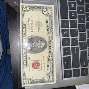 $5 Red Ink Note 1963 - Picture 1 of 2