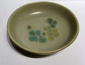 Piatto ciotola cereali dessert spiaggia ciottoli terracotta verde francescano vintage 7 in - Foto 1 di 13