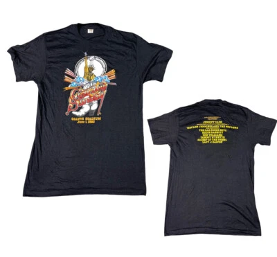 Vintage 1980s Country Sunday Orange Stadium Concert Johnny Cash T-Shirt S/M USA - Image 1 of 4