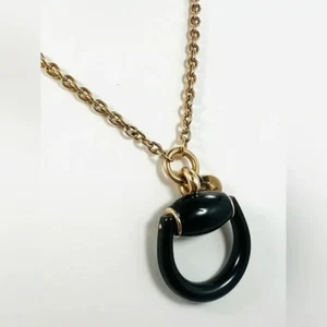 Gucci 18Kt (750) Gold Contemporary Onyx Gold Horse Bit 22" Necklace - Picture 1 of 9