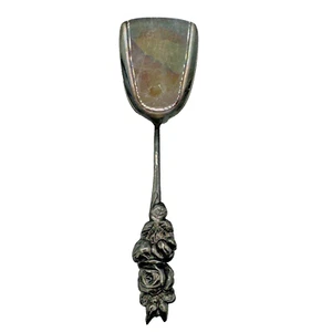 Reed & Barton Silver-plated Serving Utensil Nut Scoop 5.5” Floral Rose Handle - Picture 1 of 4