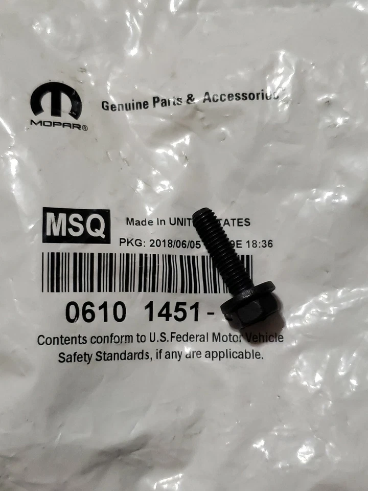 OEM NEW 88-2010 Mopar Chrysler Dodge Screw And Washer Bolt Hexagon Head 6101451 - Image 1 of 1