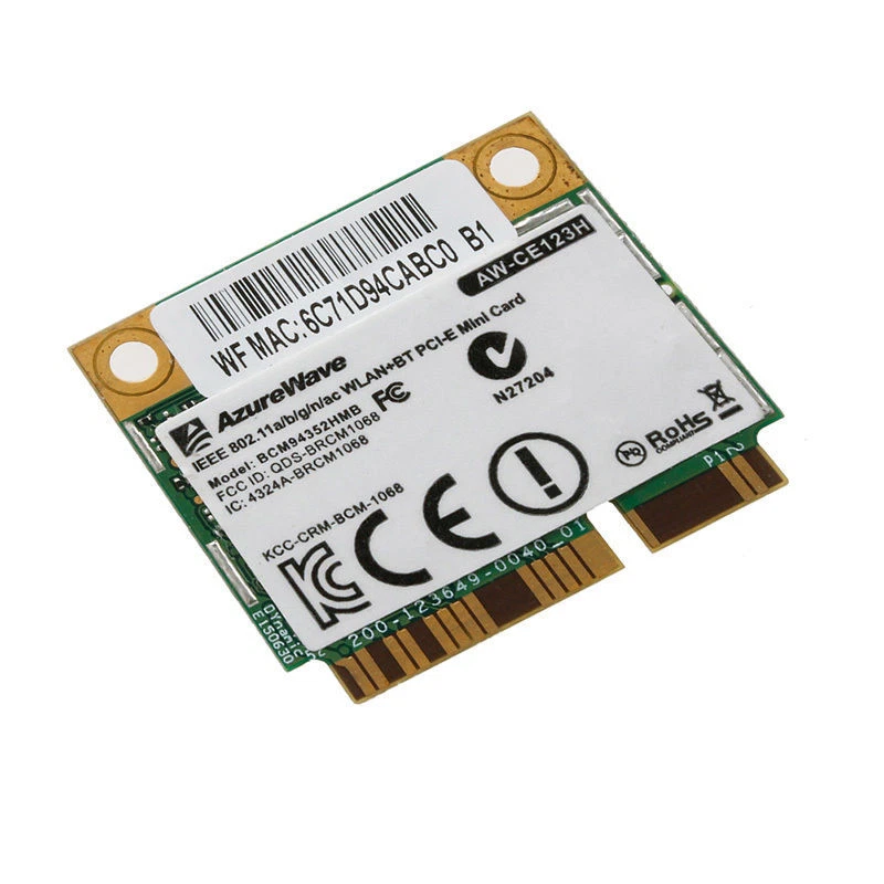 Bluetooth 4.0 BCM94352HMB Azurewave AC 876M WIFI WLAN PCI-E Mini Card AW-CE123H - Image 1 of 1