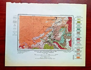 1904 USGS Geologic and Topographic Map Vicinity of MORENCI Arizona Rocks - Picture 1 of 1