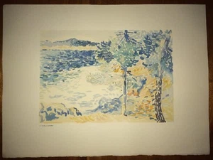 CROSS H-D Les Pins Et La Méditerranée À Saint-Clair .Aquarelle De 1909. - Foto 1 di 2