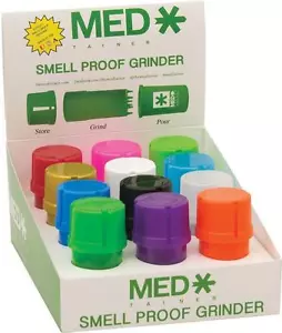 NUEVO CONTENEDOR DE ALMACENAMIENTO MEDTAINER 12CT CON AMOLADORA INCORPORADA A PRUEBA DE OLORES COLORES ASST - Imagen 1 de 3